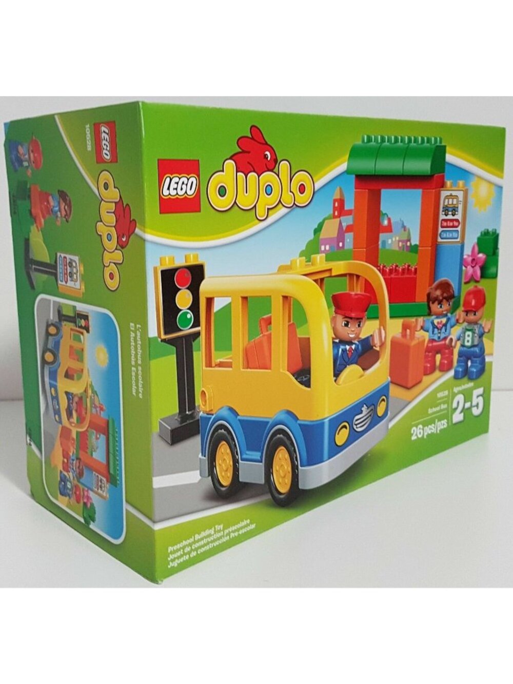 LEGO DUPLO School Bus 10528 New Sealed 26 Pieces Retired Set Box Dented